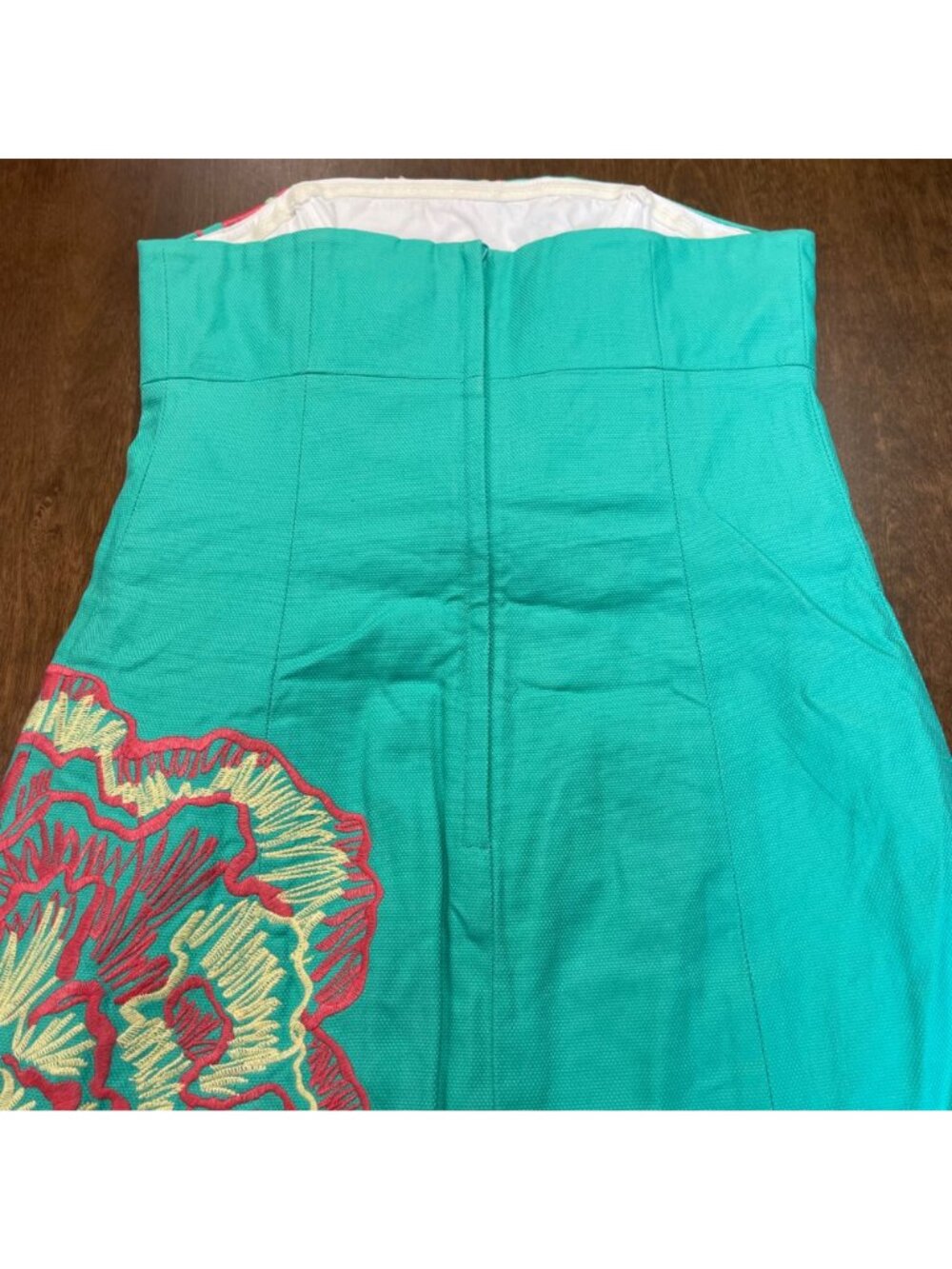 Lilly Pulitzer Strapless Sheath Dress Women's‎ Size 4 Embroidered Flowers Cotton - Picture 7 of 12
